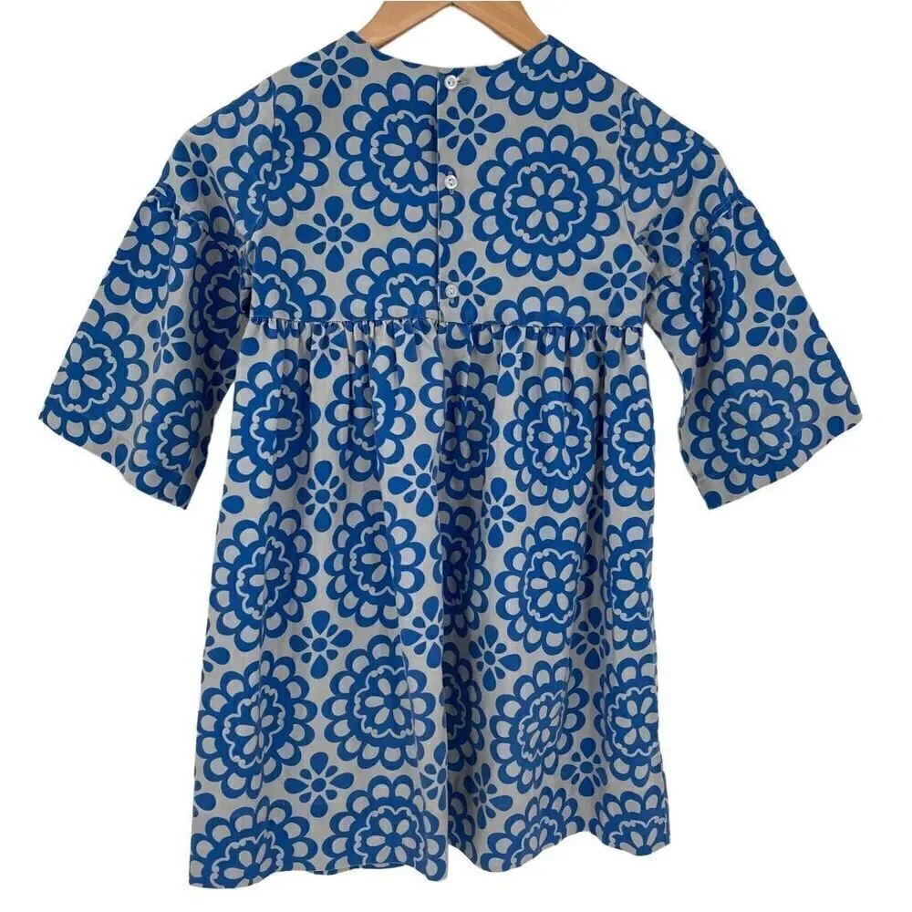 Kelly's Kids Bell Sleeve‎ Cassidy Dress Ruffle Bodice Girls 7-8 Gray Blue
